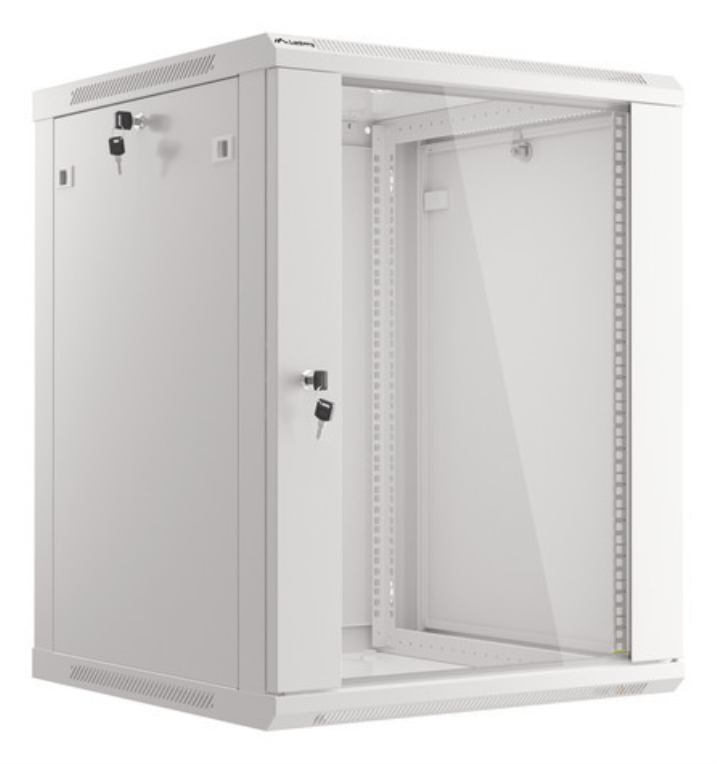 ARMARIO LANBERG MURAL RACK 19" 15U 600X600 FLAT PACK GRIS PUERTA CRISTAL