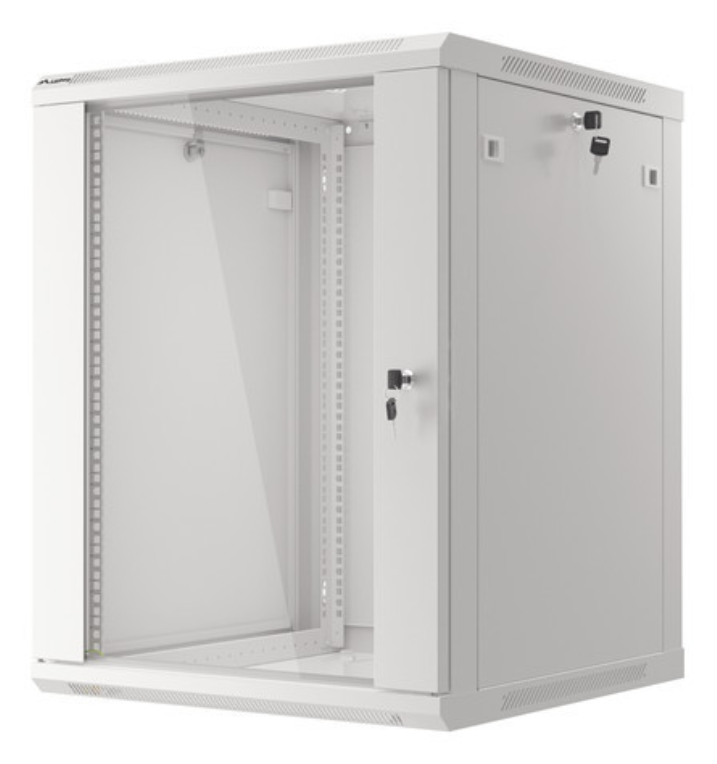ARMARIO LANBERG MURAL RACK 19" 15U 600X600 FLAT PACK GRIS PUERTA CRISTAL - detalle
