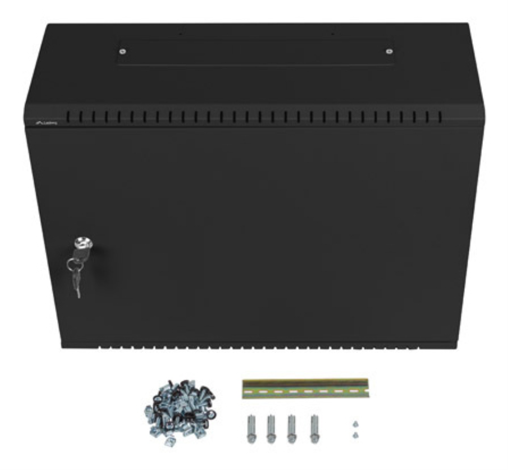 ARMARIO LANBERG MURAL RACK 19" 4U+3U/540X200 BAJO PERFIL NEGRO ENSAMBLADO - detalle