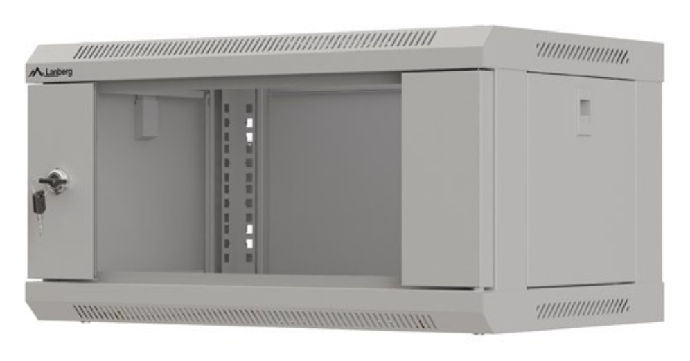ARMARIO LANBERG MURAL RACK 19" 4U 540X350 FLAT PACK GRIS PUERTA CRISTAL - detalle