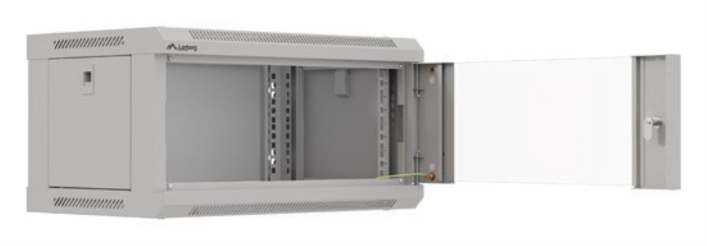 ARMARIO LANBERG MURAL RACK 19" 4U 540X350 FLAT PACK GRIS PUERTA CRISTAL - detalle