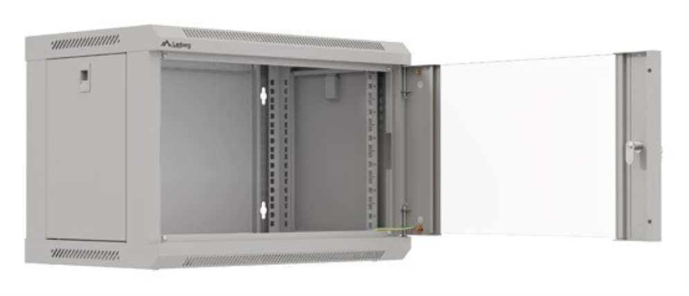 ARMARIO LANBERG MURAL RACK 19" 6U 540X350 FLAT PACK GRIS PUERTA CRISTAL - detalle