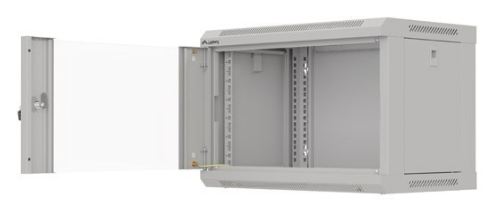 ARMARIO LANBERG MURAL RACK 19" 6U 540X350 FLAT PACK GRIS PUERTA CRISTAL - detalle