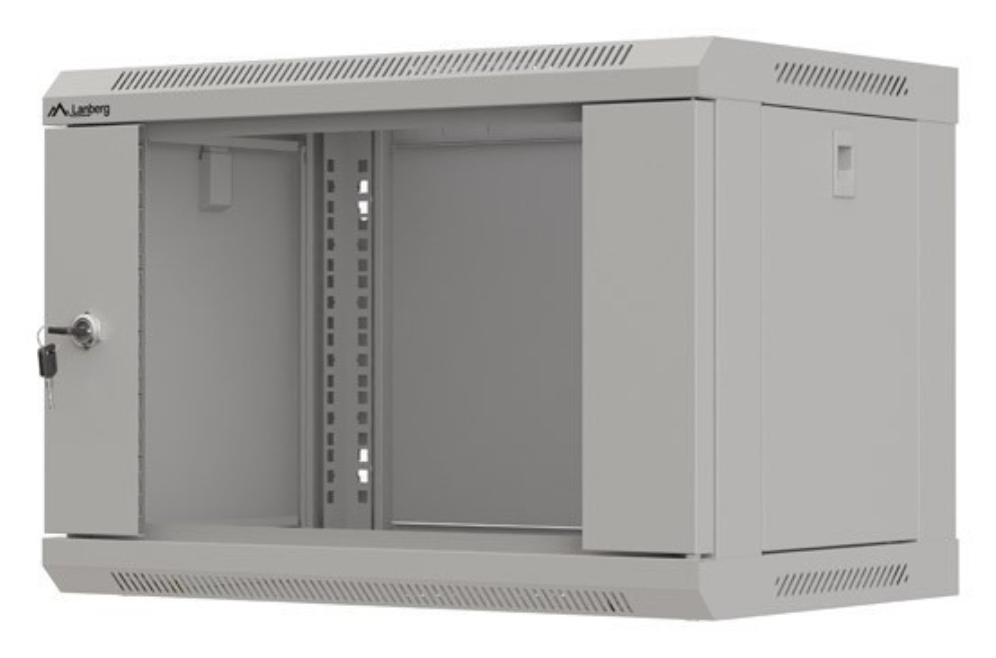 ARMARIO LANBERG MURAL RACK 19" 6U 540X350 FLAT PACK GRIS PUERTA CRISTAL - detalle