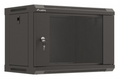 ARMARIO LANBERG MURAL RACK 19" 6U 540X350 FLAT PACK NEGRO PUERTA CRISTAL