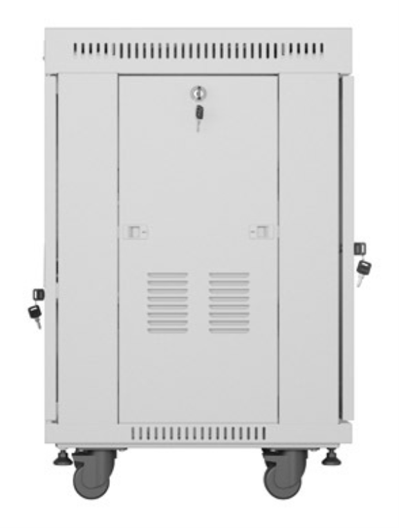ARMARIO LANBERG RACK 19" 15U 600X600 FLAT PACK GRIS PUERTA DE CRISTAL CON LCD - detalle