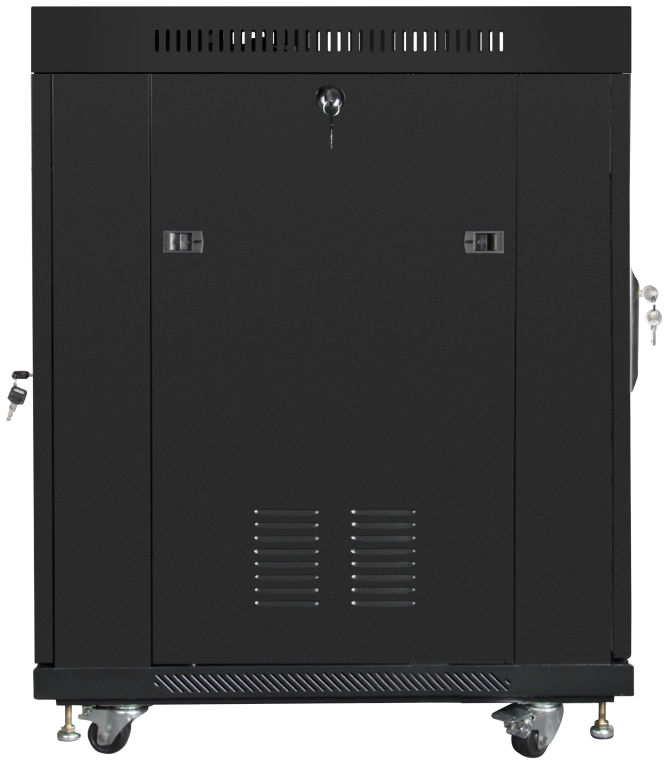 ARMARIO LANBERG RACK 19" 15U 600X800 FLAT PACK NEGRO PUERTA CRISTAL CON LCD - detalle