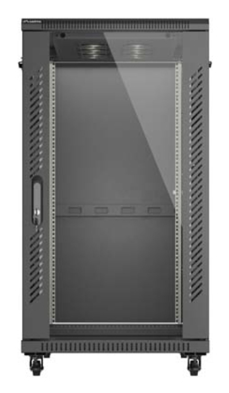 ARMARIO LANBERG RACK 19" 22U 600X1000 FLAT PACK PUERTA CRISTAL NEGRO - detalle