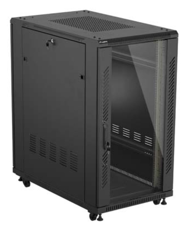 ARMARIO LANBERG RACK 19" 22U 600X1000 FLAT PACK PUERTA CRISTAL NEGRO - detalle