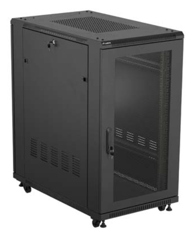 ARMARIO LANBERG RACK 19" 22U 600X1000 FLAT PACK PUERTA PERFORADA NEGRO - detalle