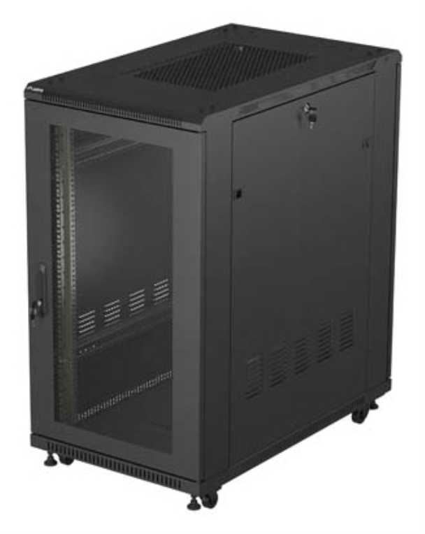 ARMARIO LANBERG RACK 19" 22U 600X1000 FLAT PACK PUERTA PERFORADA NEGRO