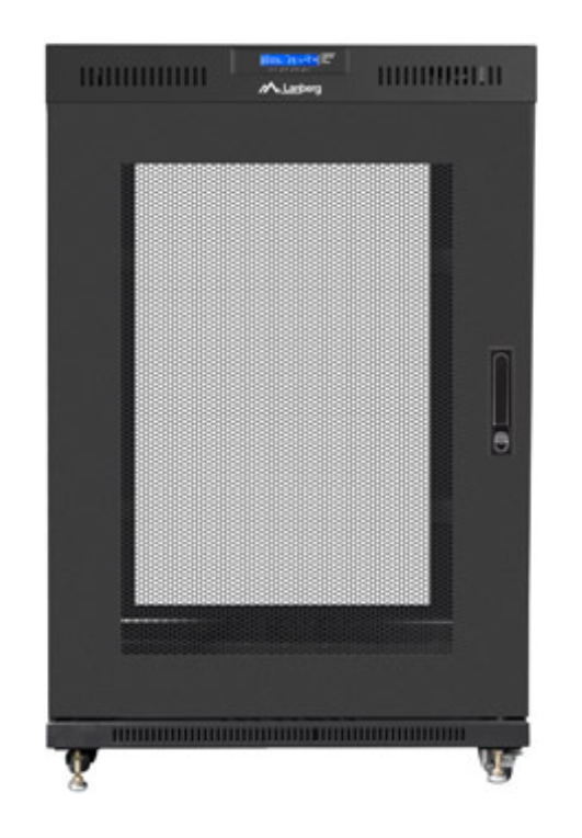 ARMARIO LANBERG RACK 19" 22U 800X1000 FLAT PACK PUERTA PERFORADA CON LCD NEGRO - detalle