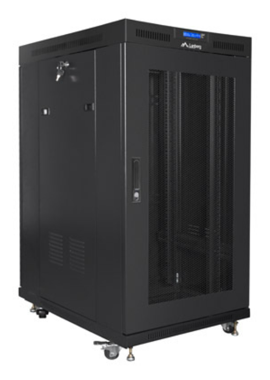 ARMARIO LANBERG RACK 19" 22U 800X1000 FLAT PACK PUERTA PERFORADA CON LCD NEGRO - detalle