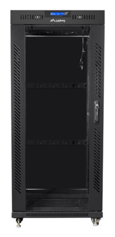 ARMARIO LANBERG RACK 19" 22U 800X800 FLAT PACK NEGRO PUERTA CRISTAL CON LCD