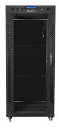 ARMARIO LANBERG RACK 19" 22U 800X800 FLAT PACK NEGRO PUERTA CRISTAL CON LCD