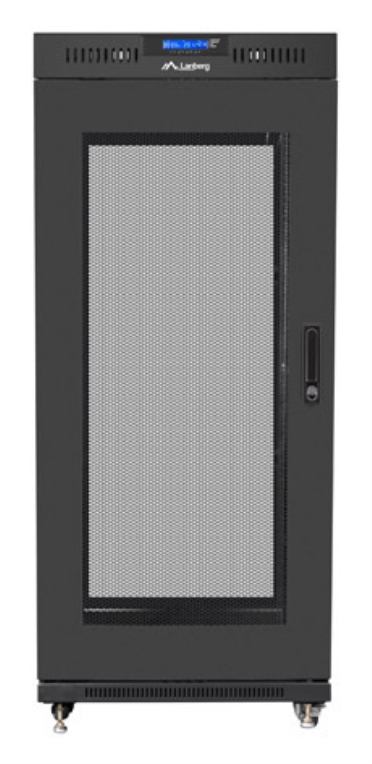 ARMARIO LANBERG RACK 19" 27U 600X800 FLAT PACK PUERTA MESH NEGRO CON LCD - detalle