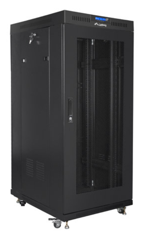 ARMARIO LANBERG RACK 19" 27U 600X800 FLAT PACK PUERTA MESH NEGRO CON LCD - detalle