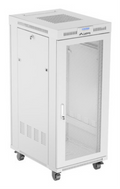 ARMARIO LANBERG RACK 19" 27U 600X800 FLAT PACK PUERTA PERFORADA CON LCD GRIS