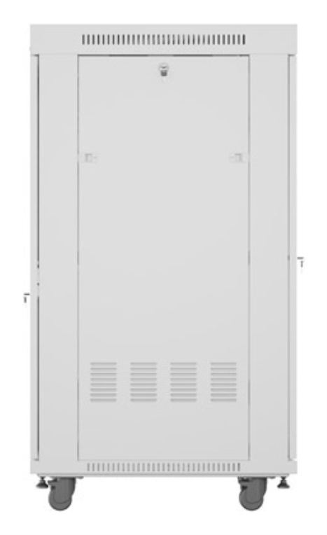 ARMARIO LANBERG RACK 19" 27U 600X800 FLAT PACK PUERTA PERFORADA CON LCD GRIS - detalle