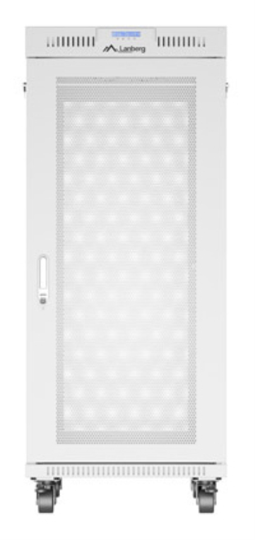 ARMARIO LANBERG RACK 19" 27U 600X800 FLAT PACK PUERTA PERFORADA CON LCD GRIS - detalle