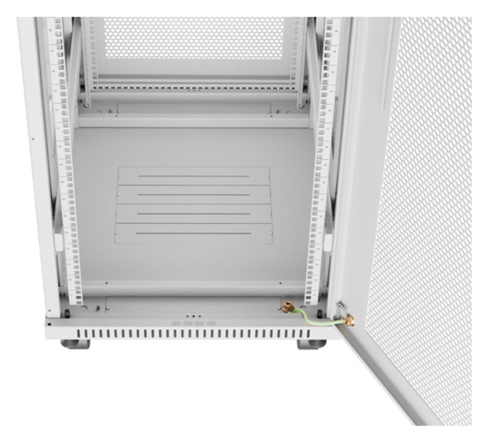 ARMARIO LANBERG RACK 19" 27U 600X800 FLAT PACK PUERTA PERFORADA CON LCD GRIS - detalle