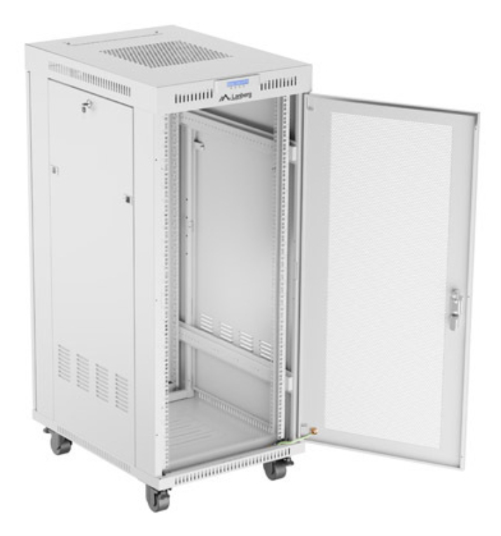 ARMARIO LANBERG RACK 19" 27U 600X800 FLAT PACK PUERTA PERFORADA CON LCD GRIS - detalle
