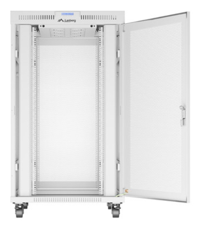 ARMARIO LANBERG RACK 19" 27U 800X1000 FLAT PACK GRIS PUERTA PERFORADA CON LCD - detalle