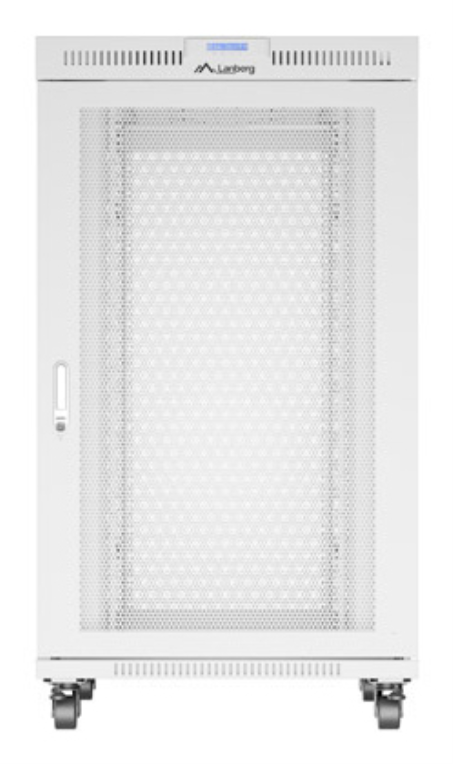 ARMARIO LANBERG RACK 19" 27U 800X1000 FLAT PACK GRIS PUERTA PERFORADA CON LCD - detalle