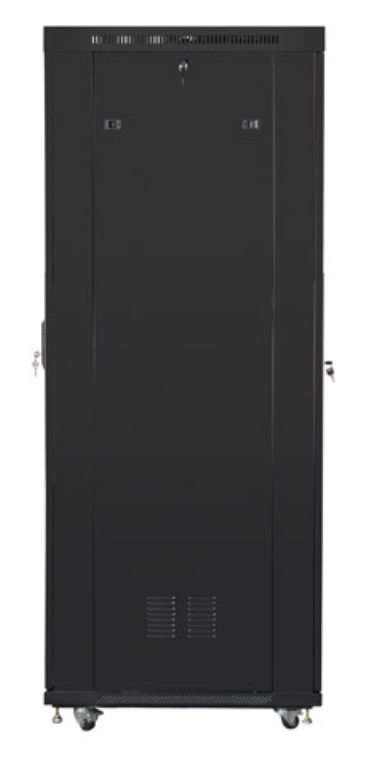 ARMARIO LANBERG RACK 19” 27U 800X1000 FLAT PACK NEGRO PUERTA PERFORADA CON LCD
