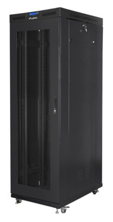 ARMARIO LANBERG RACK 19” 27U 800X1000 FLAT PACK NEGRO PUERTA PERFORADA CON LCD - detalle