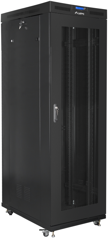 ARMARIO LANBERG RACK 19" 27U 800X1200 PUERTA MESH CON LCD FLAT PACK NEGRO - detalle