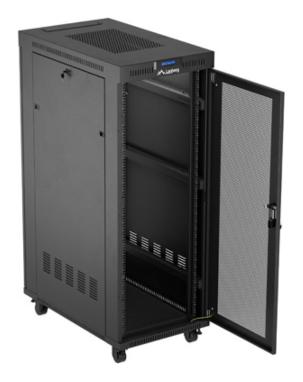 ARMARIO LANBERG RACK 19" 32U 600X1000 FLAT PACK PUERTA PERFORADA DISPLAY LCD BK - detalle