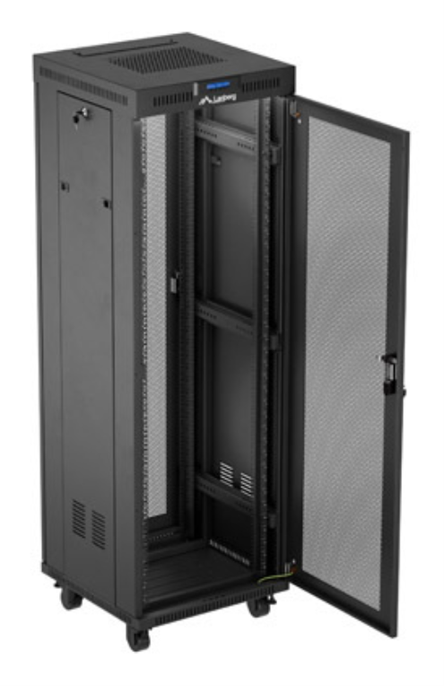 ARMARIO LANBERG RACK 19" 37U 600X600 FLAT PACK PUERTA PERFORADA CON LCD - detalle