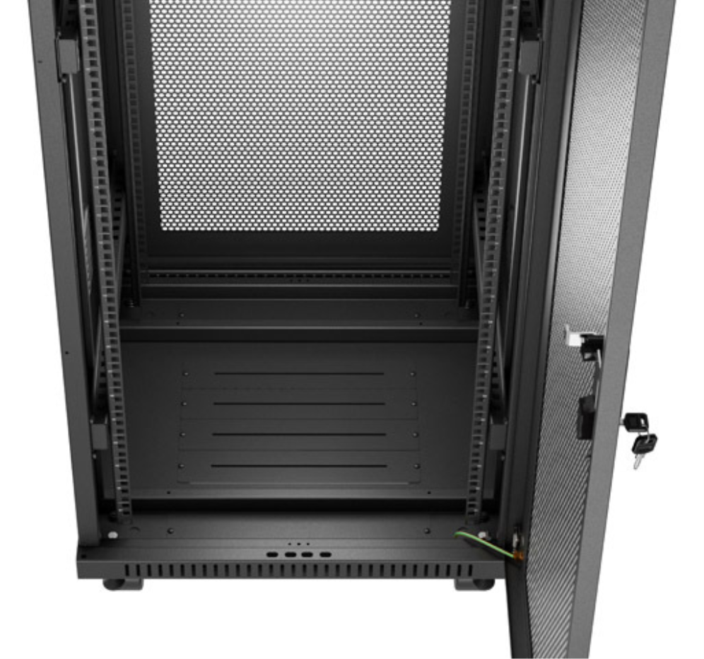 ARMARIO LANBERG RACK 19" 37U 600X600 FLAT PACK PUERTA PERFORADA CON LCD - detalle
