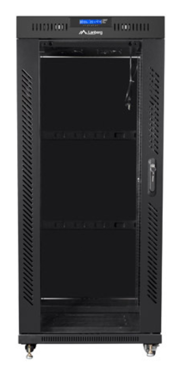 ARMARIO LANBERG RACK 19" 37U 800X1000 FLAT PACK NEGRO PUERTA CRISTAL CON LCD - detalle