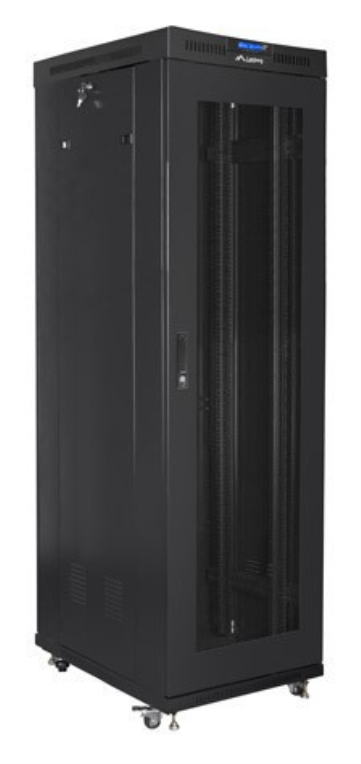 ARMARIO LANBERG RACK 19" 42U 600X1000 FLAT PACK V2 PUERTA MESH CON LCD NEGRO - detalle