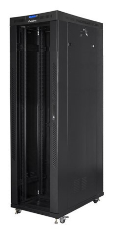 ARMARIO LANBERG RACK 19" 42U 600X1200 FLAT PACK NEGRO PUERTA CRISTAL CON LCD - detalle