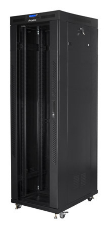 ARMARIO LANBERG RACK 19" 42U 800X800 FLAT PACK NEGRO PUERTA CRISTAL CON LCD