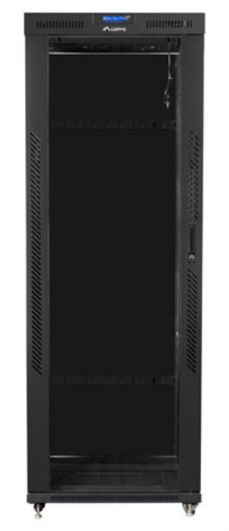 ARMARIO LANBERG RACK 19" 42U 800X800 FLAT PACK NEGRO PUERTA CRISTAL CON LCD - detalle