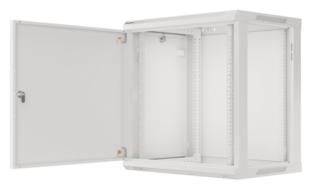 ARMARIO RACK 19" MURAL 12U/600X450 PARA AUTOMONTAJE CON PUERTA METALICA GRIS - detalle