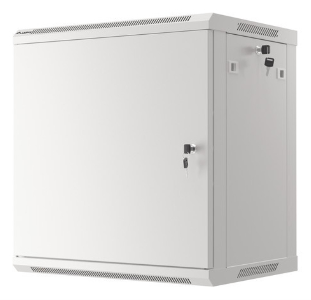ARMARIO RACK 19" MURAL 12U/600X450 PARA AUTOMONTAJE CON PUERTA METALICA GRIS - detalle