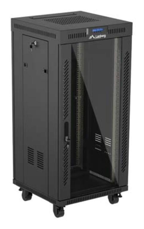 ARMARIO RACK LANBERG 19" 24U 600X600 CON LCD PUERTA DE CRISTAL FLAT PACK NEGRO - detalle