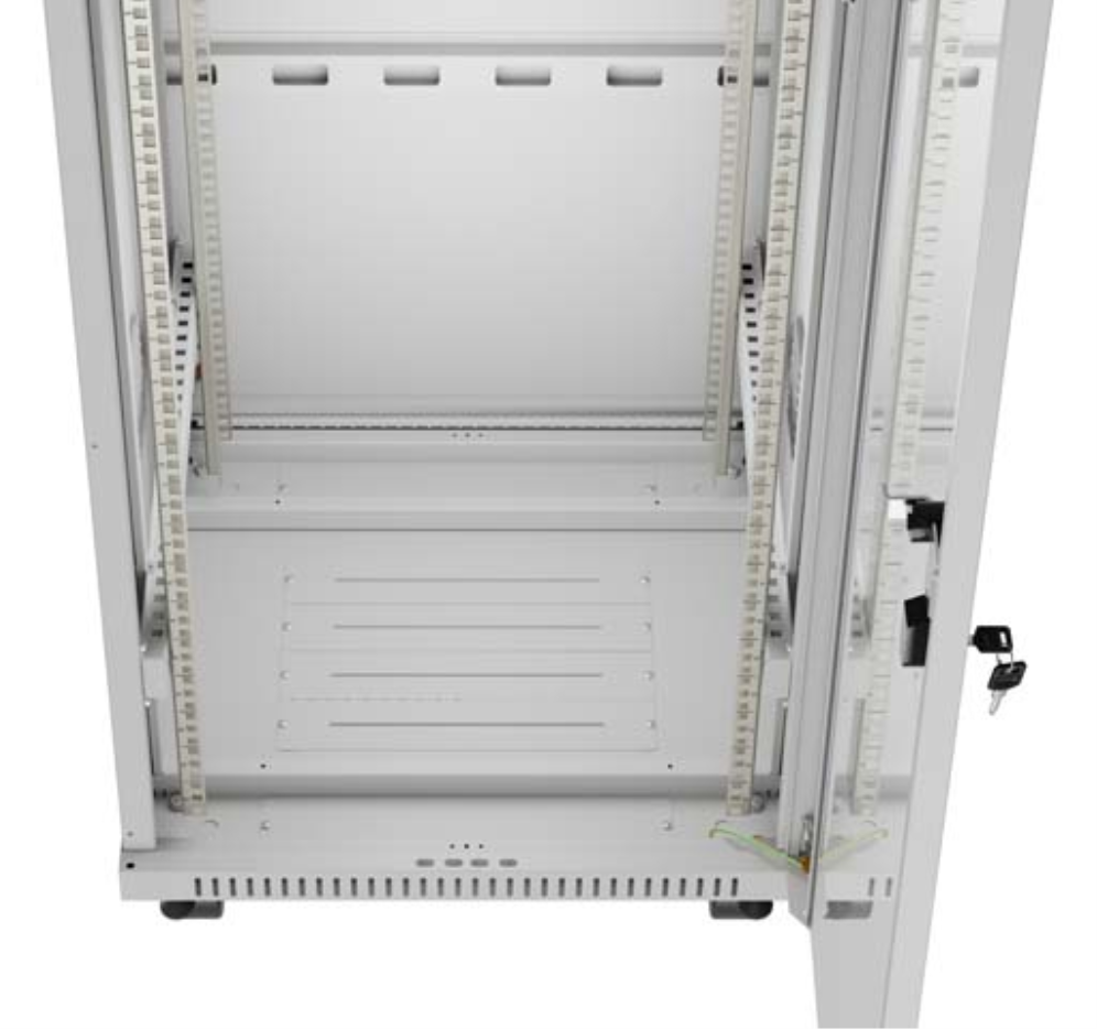 ARMARIO RACK LANBERG 19" 42U 600X600 CON LCD PUERTA DE CRISTAL FLAT PACK GRIS - detalle