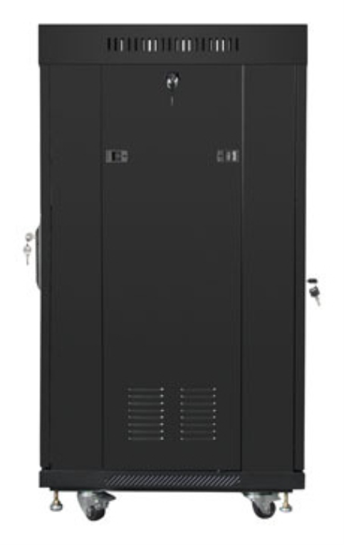 ARMARIO RACK LANBERG 22U 600X600 FLAT PACK PUERTA CRISTAL CON LCD NEGRO - detalle