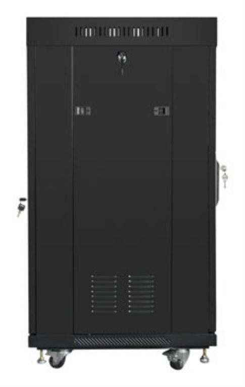ARMARIO RACK LANBERG 22U 600X600 FLAT PACK PUERTA CRISTAL CON LCD NEGRO - detalle
