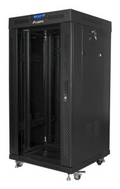 ARMARIO RACK LANBERG 22U 600X600 FLAT PACK PUERTA CRISTAL CON LCD NEGRO
