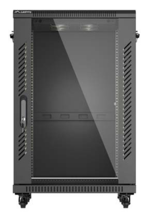 ARMARIO RACK LANBERG DE SUELO 19" 18U 600X600 PUERTA DE CRISTAL FLAT PACK NEGRO - detalle