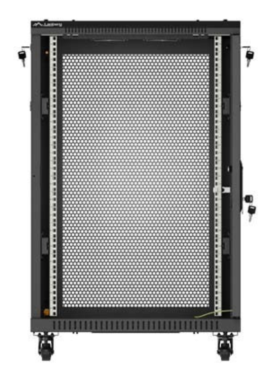 ARMARIO RACK LANBERG DE SUELO 19" 18U 600X600 PUERTA PERFORADA FLAT PACK NEGRO - detalle