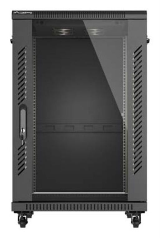 ARMARIO RACK LANBERG DE SUELO 19" 18U 600X800 PUERTA DE CRISTAL FLAT PACK NEGRO - detalle