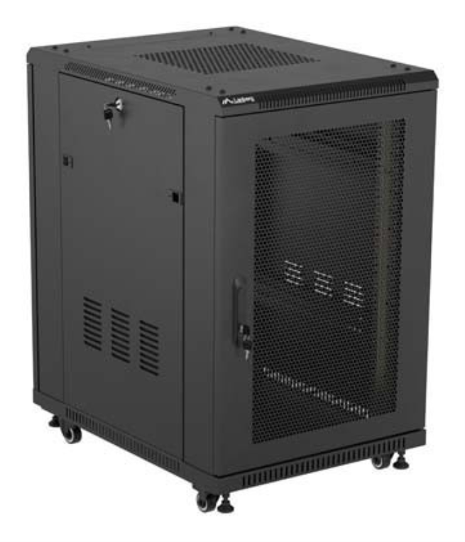 ARMARIO RACK LANBERG DE SUELO 19" 18U 600X800 PUERTA PERFORADA FLAT PACK NEGRO - detalle